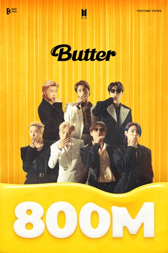 «Butter» de BTS enregistre plus de 800 mlns de vues sur YouTube