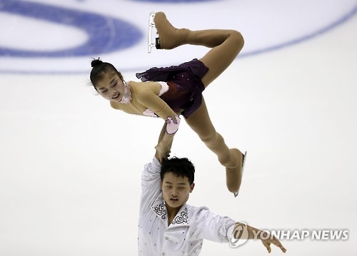 フィギュアスケートの北朝鮮選手＝（聯合ニュース）