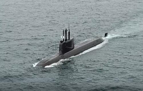 韓国海軍の潜水艦「島山安昌浩」（国防部提供）＝（聯合ニュース）≪転載・転用禁止≫