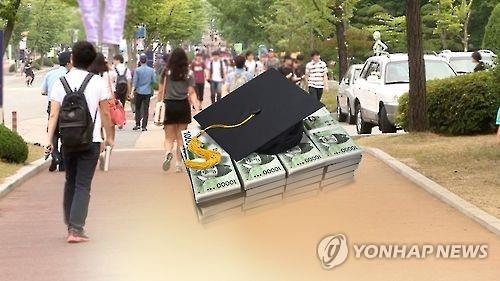 대학 교육 비용[연합뉴스 자료사진]