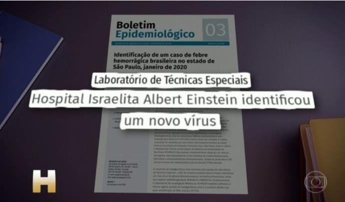 아레나 바이러스 출혈열 사망자 발생 사실을 전하는 브라질 언론 보도 [브라질 뉴스포털 G1]