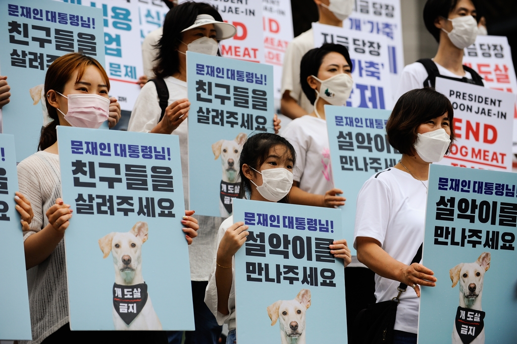 동물권단체 "개 도살·거래 중단하라" 기자회견