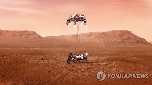 미 화성탐사 로버 '퍼서비어런스' 화성 착륙 상상도