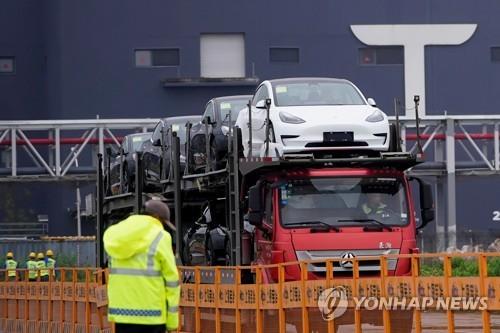 중국 상하이 공장에서 생산된 테슬라 전기차