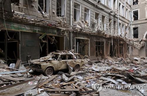 러시아 침공으로 폐허가 된 우크라이나 동부 하르키우 [EPA=연합뉴스 자료사진]