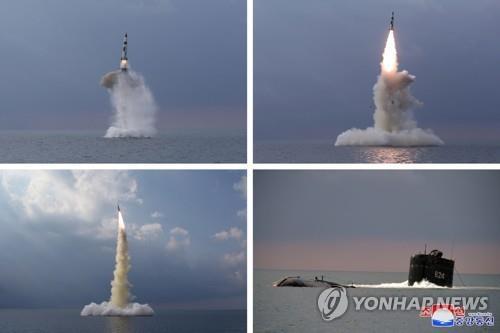 북한의 작년 10월 잠수함발사탄도미사일(SLBM) 시험발사 장면