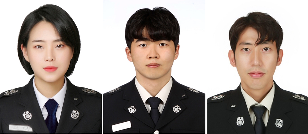 양수진(왼쪽부터)·박진서·이종훈 구급대원