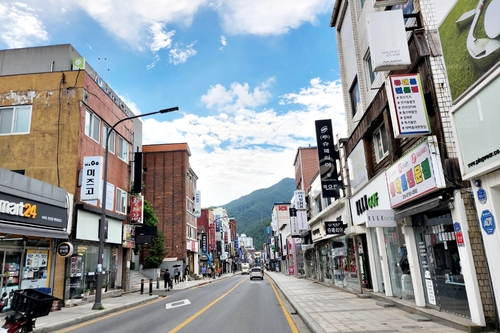 인적 드문 태백 시가지