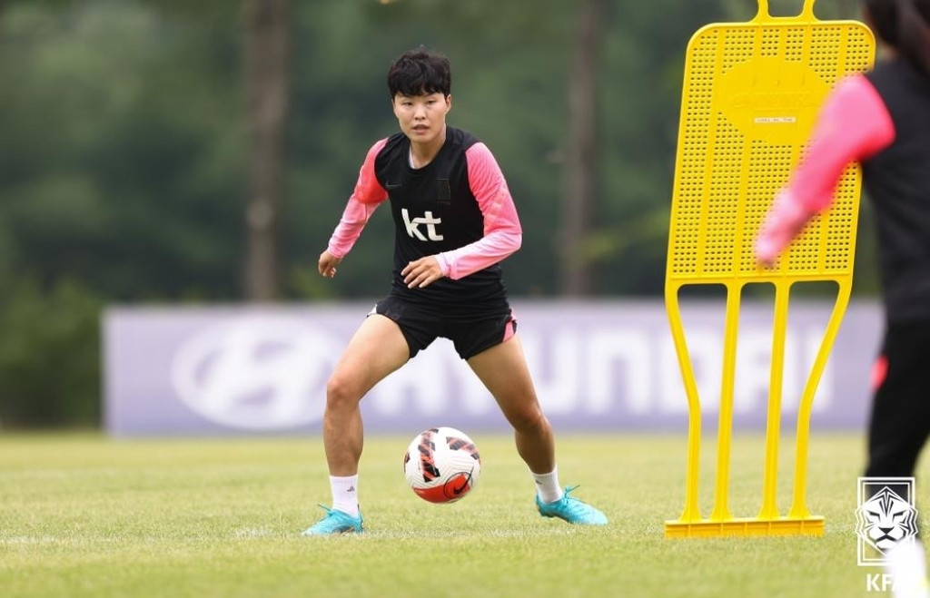 파주NFC에서 훈련 중인 지소연
