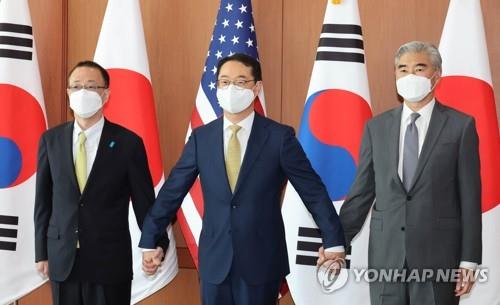 한미일 북핵 수석대표(왼쪽부터 일본, 한국, 미국)