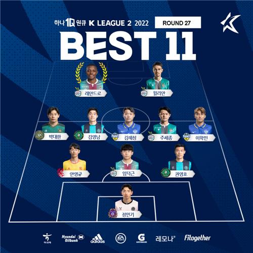 K리그2 27라운드 베스트11