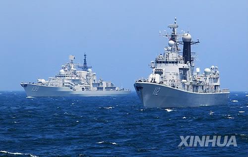 中·러 해상 합동훈련에 투입된 중국 군함