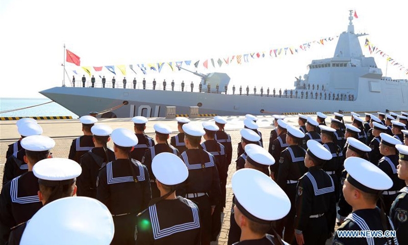 중국 첫 055형 구축함 난창함 취역