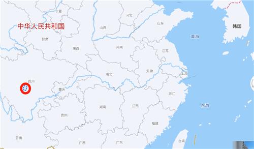 규모 5.6 지진 발생한 중국 쓰촨 루딩현(붉은 원 지점)