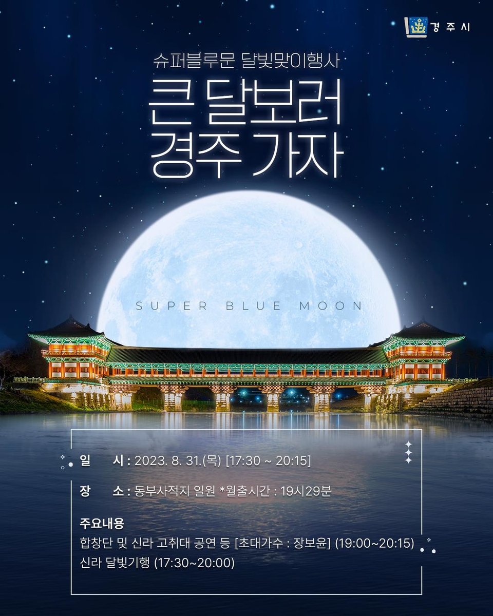 '슈퍼 블루문' 맞으러 경주로 가볼까…달빛맞이행사 열린다