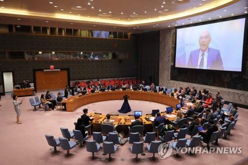 북한 상황 보고받는 유엔 안전보장이사회