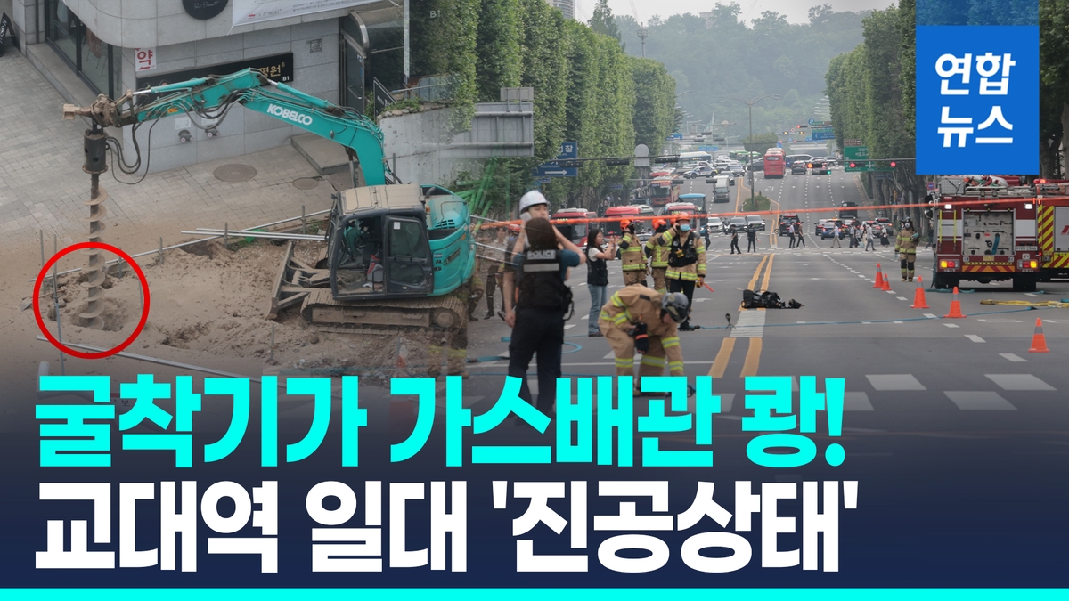 [영상] 굴착기가 도시가스배관 뚫어…뿜어져나온 흰색기체…