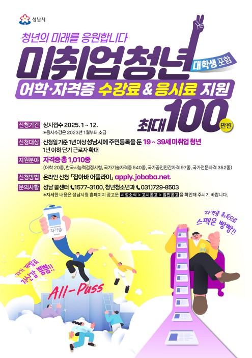 성남시, '청년취업 올패스' 대상 연령 34→39세로 …