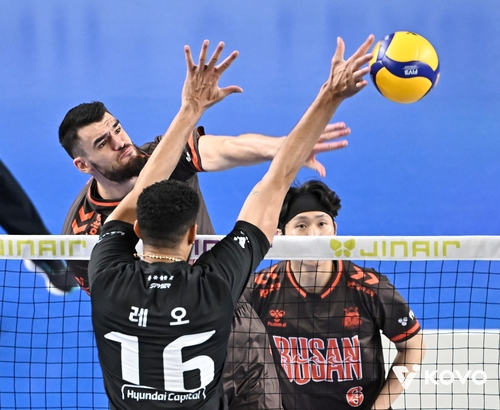 남자배구 OK, 3연승 현대 꺾고 연패 탈출…여자 페퍼, 선두 도약(종합)