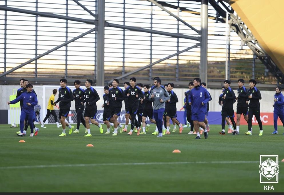 12일 축구대표팀 훈련 모습.