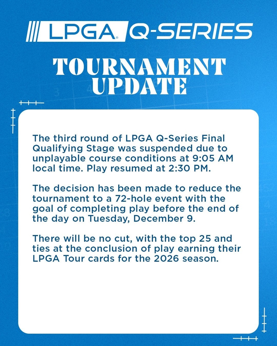 LPGA의 대회 축소 안내문