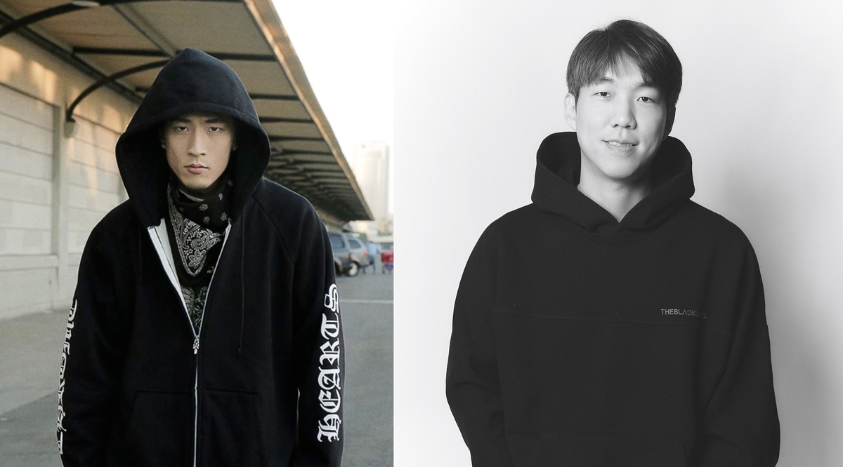 더블랙레이블 테디 총괄 프로듀서(좌)와 정경인 대표(우)
