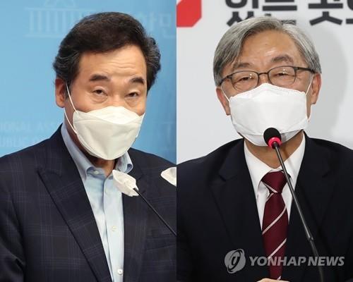 Las imágenes de archivo muestran a Lee Nak-yon (izda.), exlíder del gobernante Partido Democrático, y a Choe Jae-hyeong, expresidente de la Junta de Auditoría e Inspección.