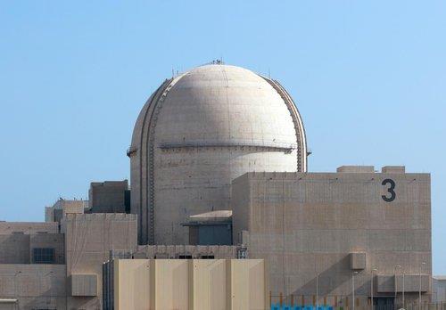 La foto, proporcionada por la KEPCO, el 9 de octubre de 2022, muestra el tercer reactor de la planta nuclear de Baraka, en los EAU. (Prohibida su reventa y archivo)