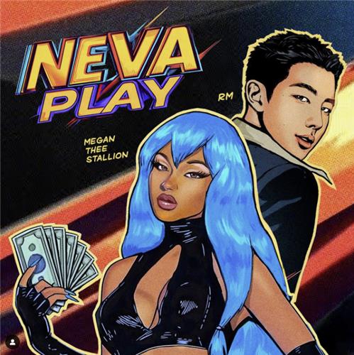 La imagen, capturada de la cuenta de Instagram de Megan Thee Stallion, muestra un póster promocional de su nuevo sencillo, "Neva Play", que se lanzará el 6 de septiembre de 2024, en el que participó RM de BTS. (Prohibida su reventa y archivo)