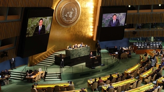 尹大統領が国連で初演説「自由守るべき」　国際社会の連帯を強調（９月２１日）