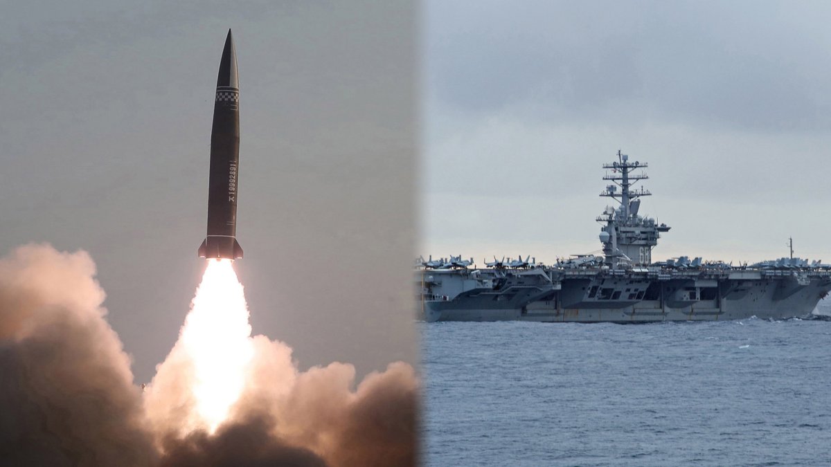 북한, 탄도미사일 2발 발사…미 항공모함 전개 반발