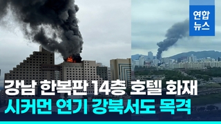  강남 한복판 르메르디앙호텔 시커먼 연기기둥…강북서도 보였다