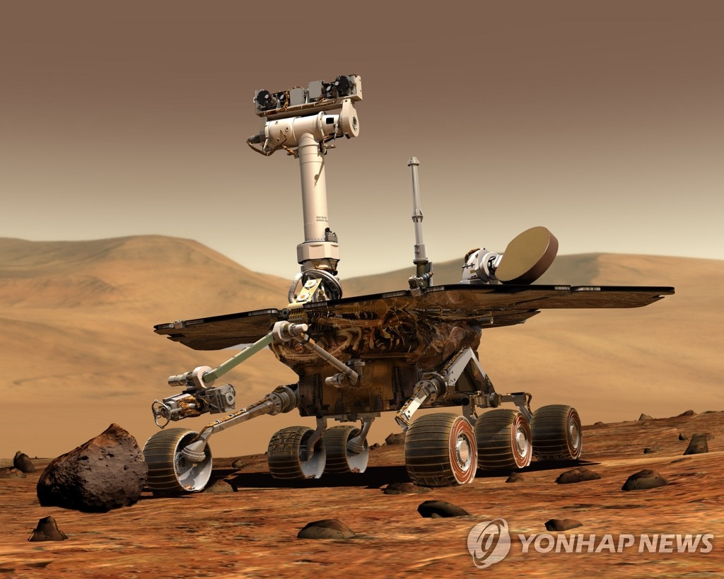 10년 전 화성에 착륙한 탐사로봇 '오퍼튜니티(Opportunity)' (AP=연합뉴스) 