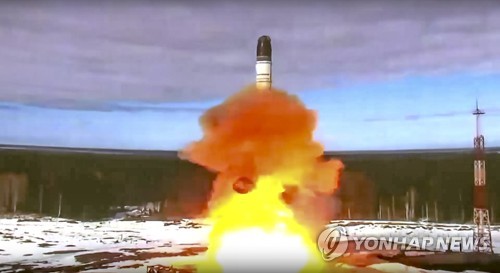 러시아 연방우주공사가 공개한 대륙간탄도미사일(ICBM) 발사 장면