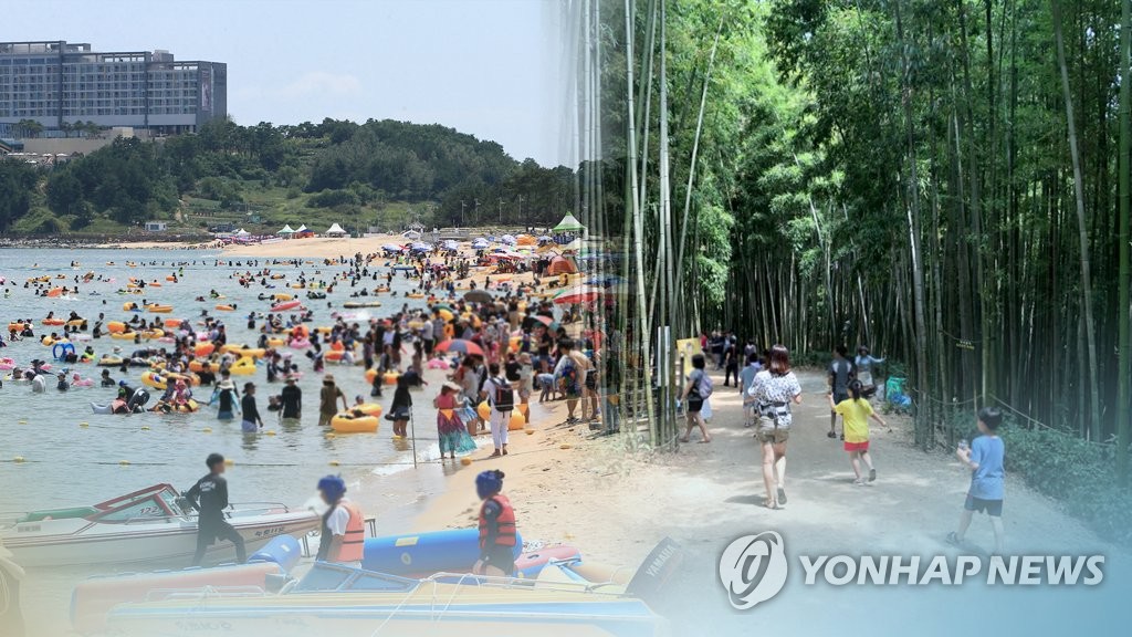 昨年、夏季休暇を過ごしたソウル市民の割合は前年に比べ約半減した＝（聯合ニュースＴＶ）