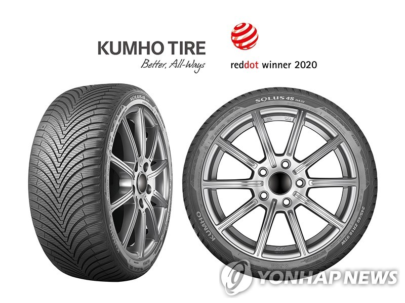 This photo provided by Kumho Tire Co. on March 23, 2021, shows an award-winning tire model from the company. (PHOTO NOT FOR SALE) (Yonhap)