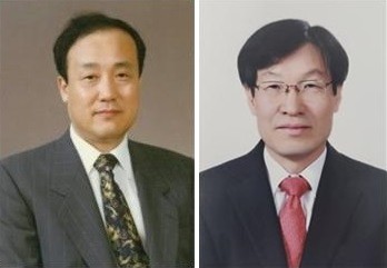 윤계섭 서울대 명예교수(왼쪽)와 권오준 전 포스코 회장