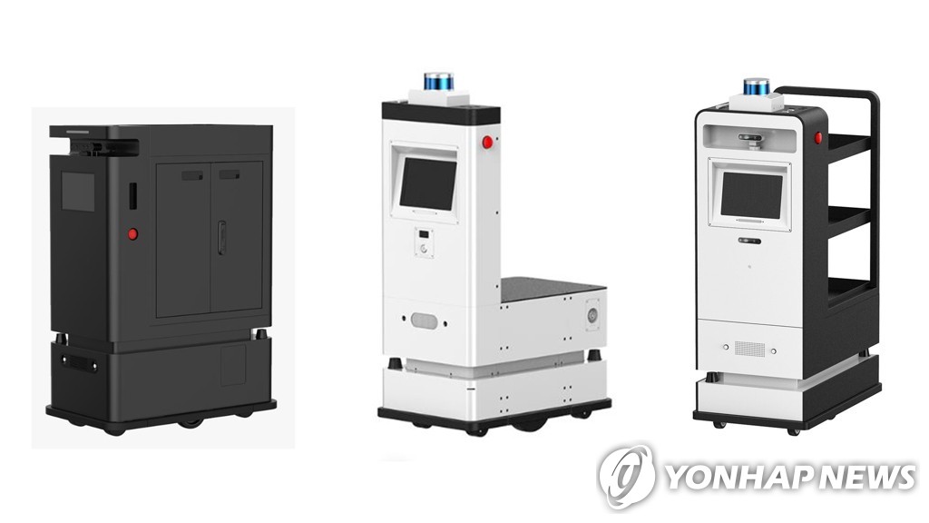 This photo provided by robot startup Twinny Co. shows the company's delivery robots. (PHOTO NOT FOR SALE) (Yonhap) 