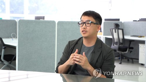 Cheon Yeong-seok, co-CEO of robotics startup Twinny Co., speaks during an interview with Yonhap News Agency at the company's office in Bundang, south of Seoul, on Sept. 19, 2022. (Yonhap) 