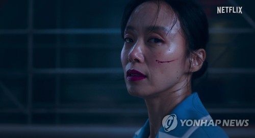A scene from Netflix film "Kill Boksoon" starring Jeon Do-yeon is seen in this photo provided by Netflix. (PHOTO NOT FOR SALE) (Yonhap)