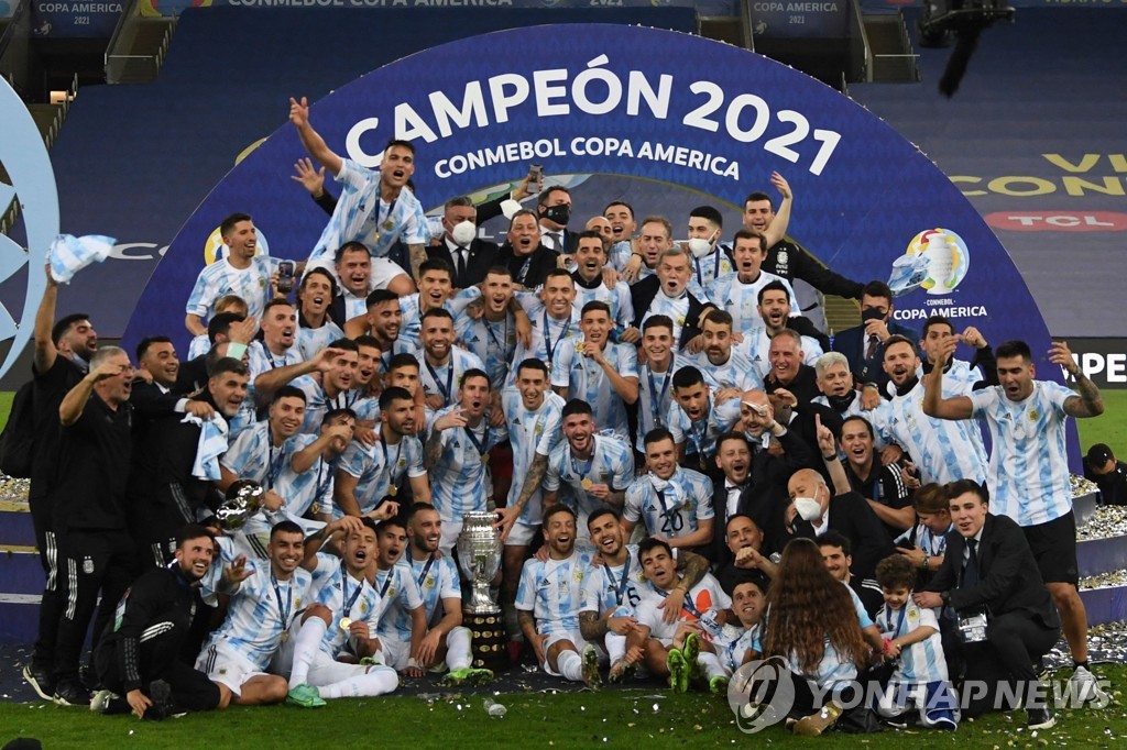 2021 코파 아메리카 우승을 차지한 아르헨티나.