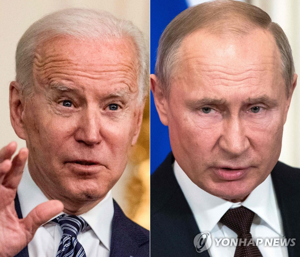 조 바이든(좌) 미 대통령과 블라디미르 푸틴 러시아 대통령