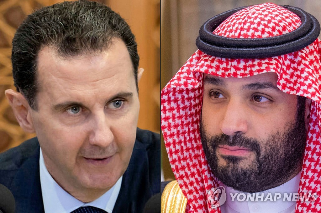 알아사드 시리아 대통령과 빈살만 사우디 왕세자