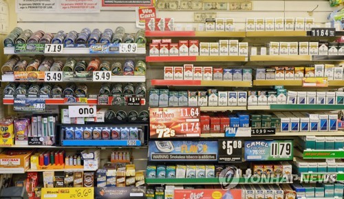 미국 소매점에 진열된 담배