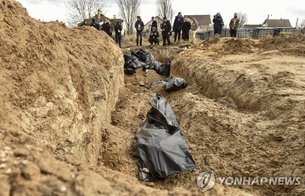 부차에서 발견된 피살 민간인들의 집단무덤