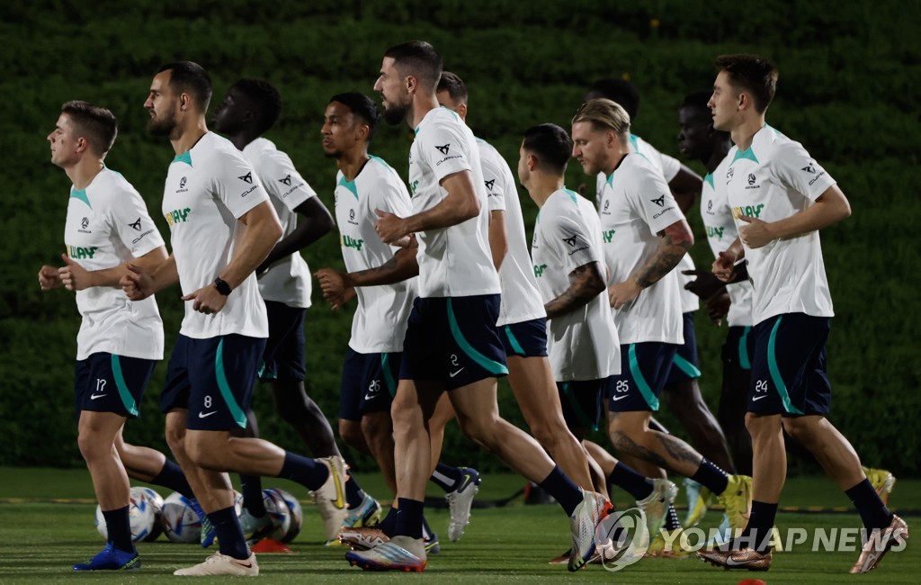 카타르 월드컵 조별리그 최종전을 준비하는 호주 축구 대표팀