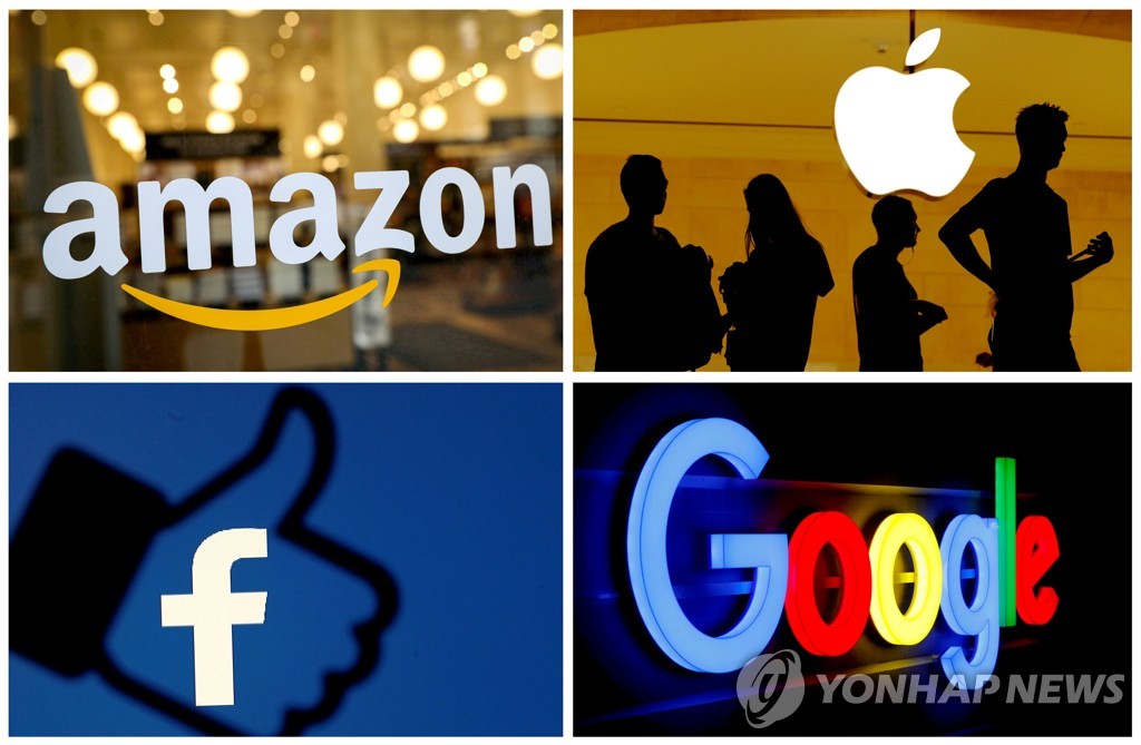 아마존, 애플, 페이스북, 구글 로고