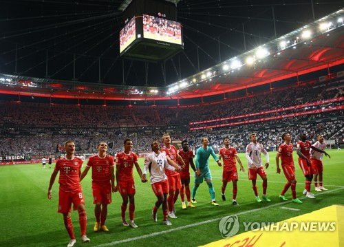 독일 분데스리가 2022-2023시즌 개막전에서 대승을 거둔 바이에른 뮌헨 선수들.