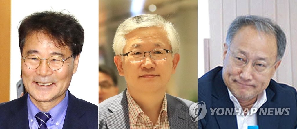 This combined photo shows Jang Ha-sung (L), former presidential chief of staff for policy; Nam Gwan-pyo (C), former deputy chief of the presidential National Security Office; and Lee Sok-bae, the current consul general in Vladivostok. (Yonhap)