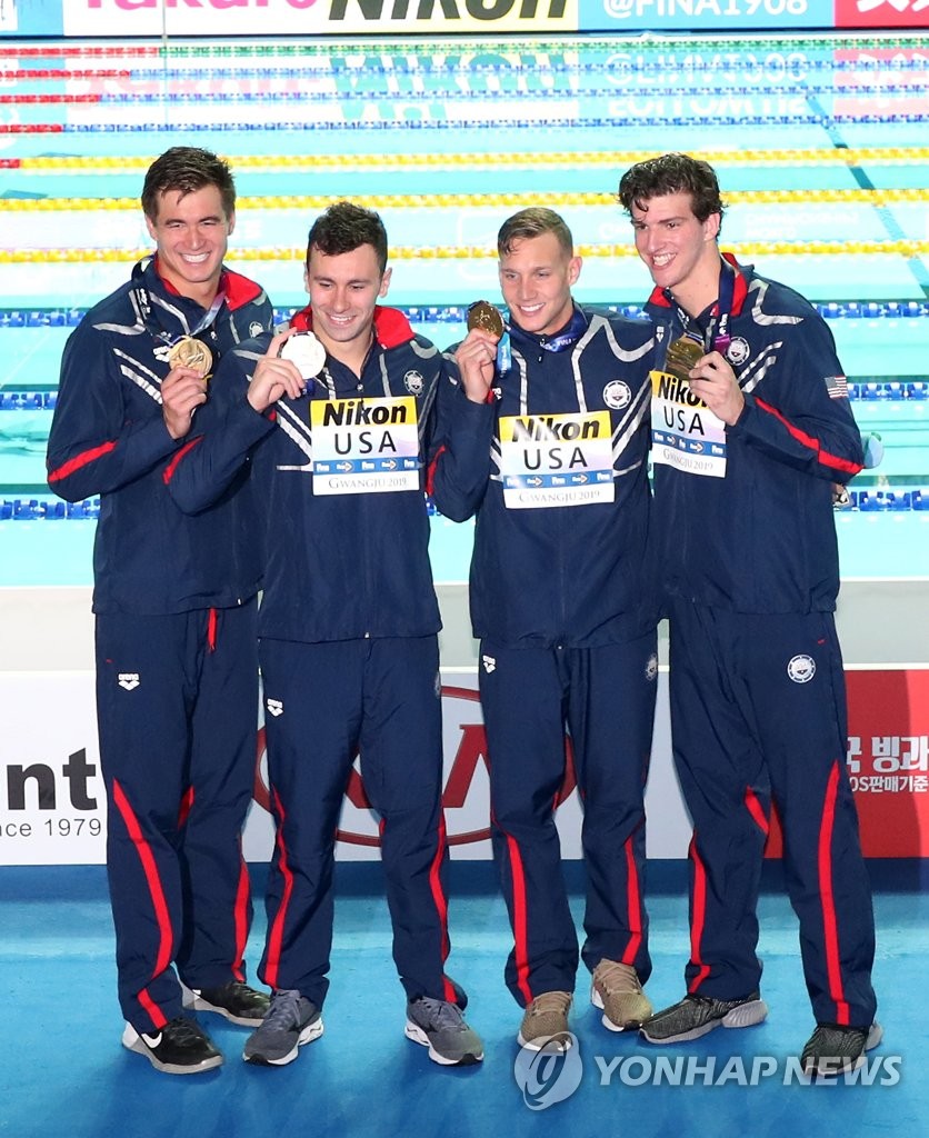 u-s-team-wins-men-s-4x100m-freestyle-relay-yonhap-news-agency